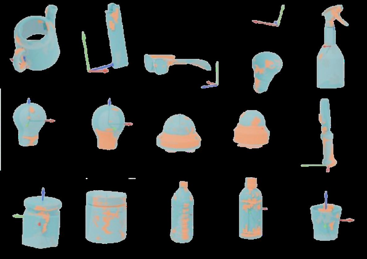Transparent object dataset overview with masks.