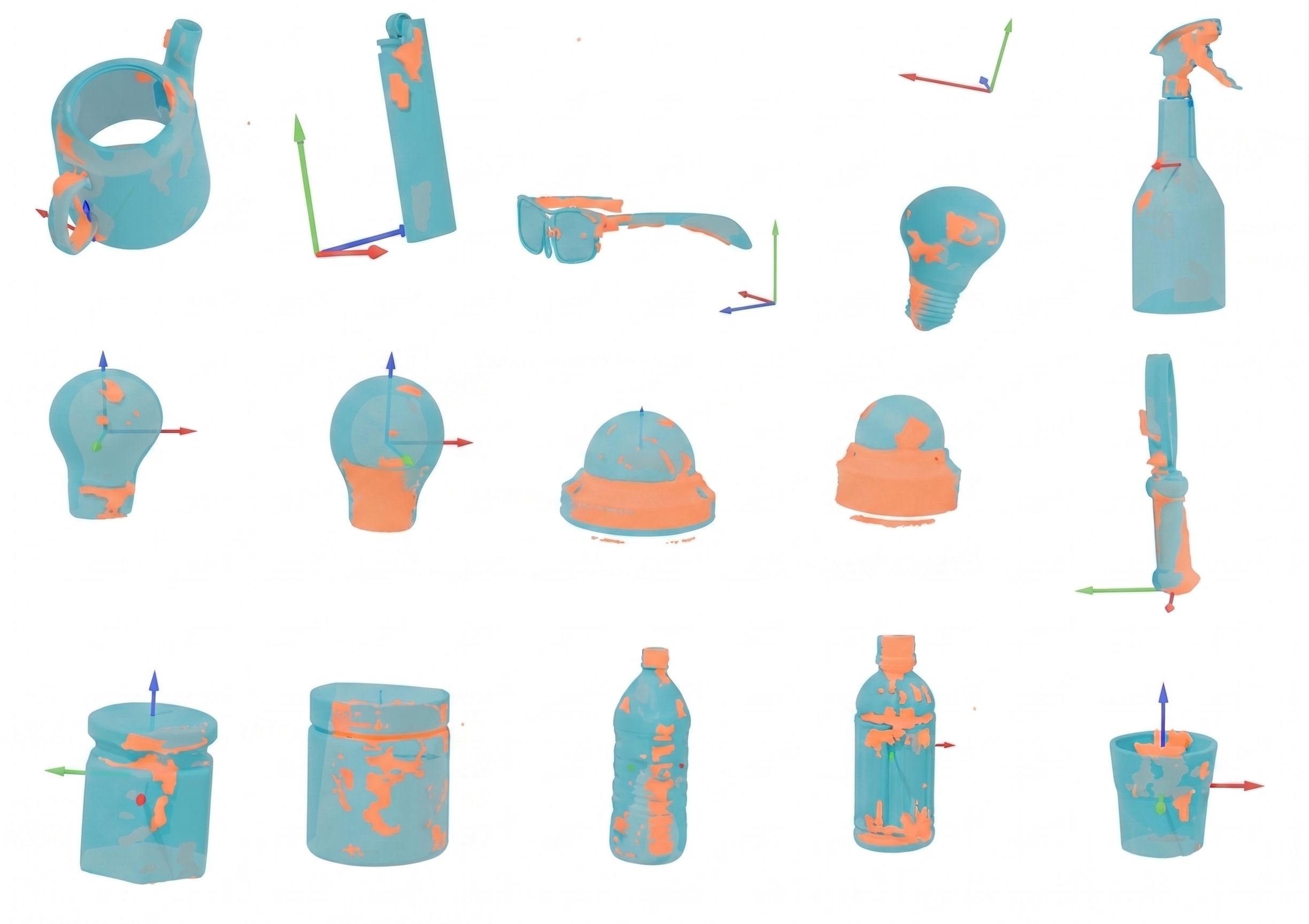 Dataset overview with registered objects.